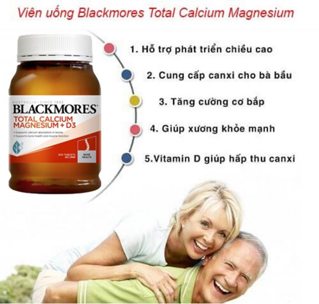 Blackmores Total Calcium + Magnesium + D3 200 viên