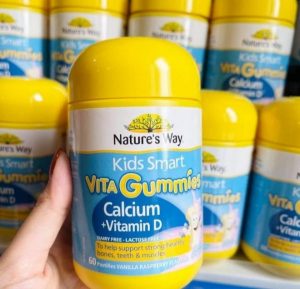 Nature's Way Kids Smart Vita Gummies Calcium 120 viên kẹo nhai bổ sung canxi