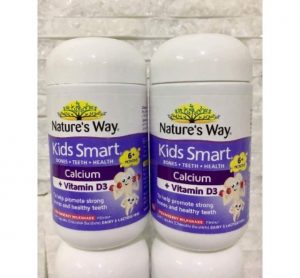 Kẹo dẻo vị dâu sữa bổ sung Canxi D3 Nature’s Way Kids Smart Calcium + Vitamin D3 50 viên