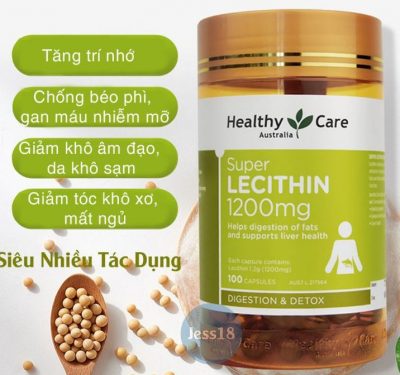 viên uống mầm đậu nành super lecithin 1200mg healthy care