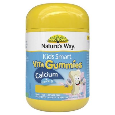 Kẹo canxi cho bé Nature's Way Kids Smart Vita Gummies bổ sung canxi +d3 cho bé 60 viên nhai.