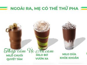 Da dạng hơn với sữa Milo Úc 1kg pha với các quả chuối, bơ.