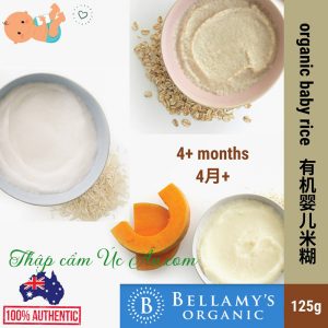 Bột bổ sung dinh dưỡng cho trẻ Bellamy’s Organic Baby Rice with GOS 125g.