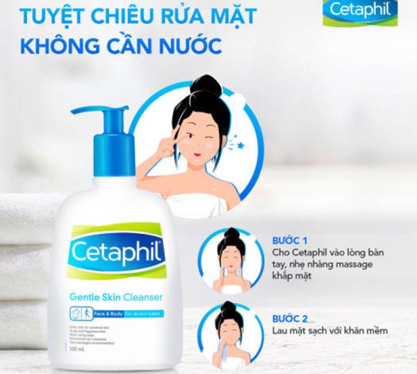 Sữa rửa mặt Cetaphil Gentle Skin Cleanser không cần nước.