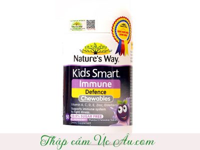 50 viên nhai tăng cường sức đề kháng Nature’s Way Kids Smart Immune Defence Chewables.