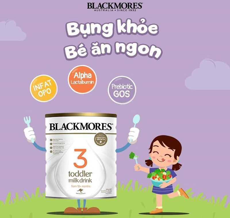 Sữa Blackmores Số 3 Toddler Milk Drink 900g giúp bé ăn ngon khoẻ mạnh hơn