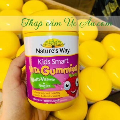 Kẹo dẻo nhai bổ sung rau quả Nature's Way Kids Smart VITA Gummies Multi-Vitamin +Vegies 60 viên dành cho bé từ 2 tuổi.