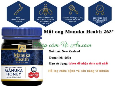 Mật ong Manuka 263 phòng chống các bệnh liên quan đến siêu vi khuẩn MRSA, E-Coli.