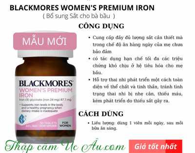 30 viên sắt Blackmores Pregnancy Iron dùng cho bà bầu và mẹ sau sinh.
