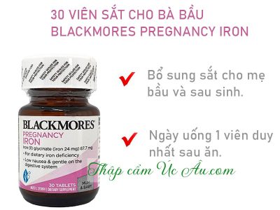Sắt Blackmores Pregnancy Iron dùng cho bà bầu và mẹ sau sinh.