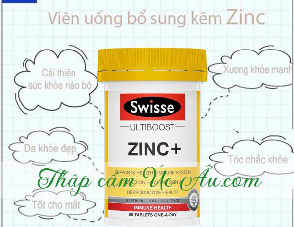 60 viên bổ sung kẽm Swisse Zinc+ hàng chính hãng giá tốt.