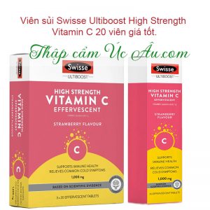 viên sủi Swisse Ultiboost High Strength Vitamin C bổ sung 500mg Vitamin C.