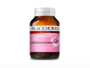 Viên uống Blackmores Cranberry 1500mg hỗ trợ điều trị viêm đường tiết niệu.