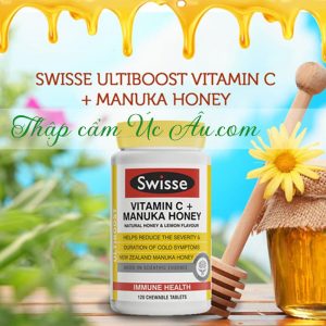 120 viên bảo vệ sức khỏe với vitamin C kết hợp với mật ong Manuka Swisse.