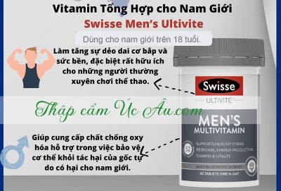 Nâng cao thể lực với viên uống vitamin tổng hợp cho nam Swisse Men’s Ultivite Multivitamin 120 viên.