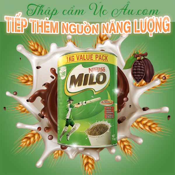 Sữa Milo lon 1kg khởi đầu ngày mới.