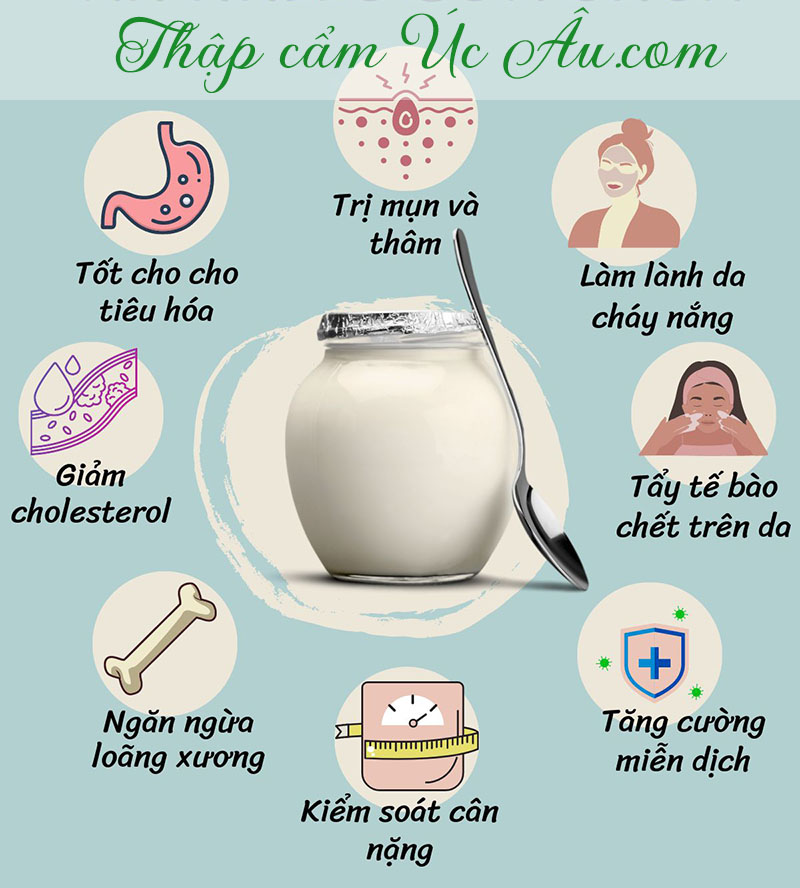 Lợi ích từ sữa chua.