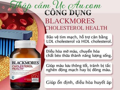 Công dụng uống giảm mỡ máu Blackmores Cholesterol Health 60 viên.